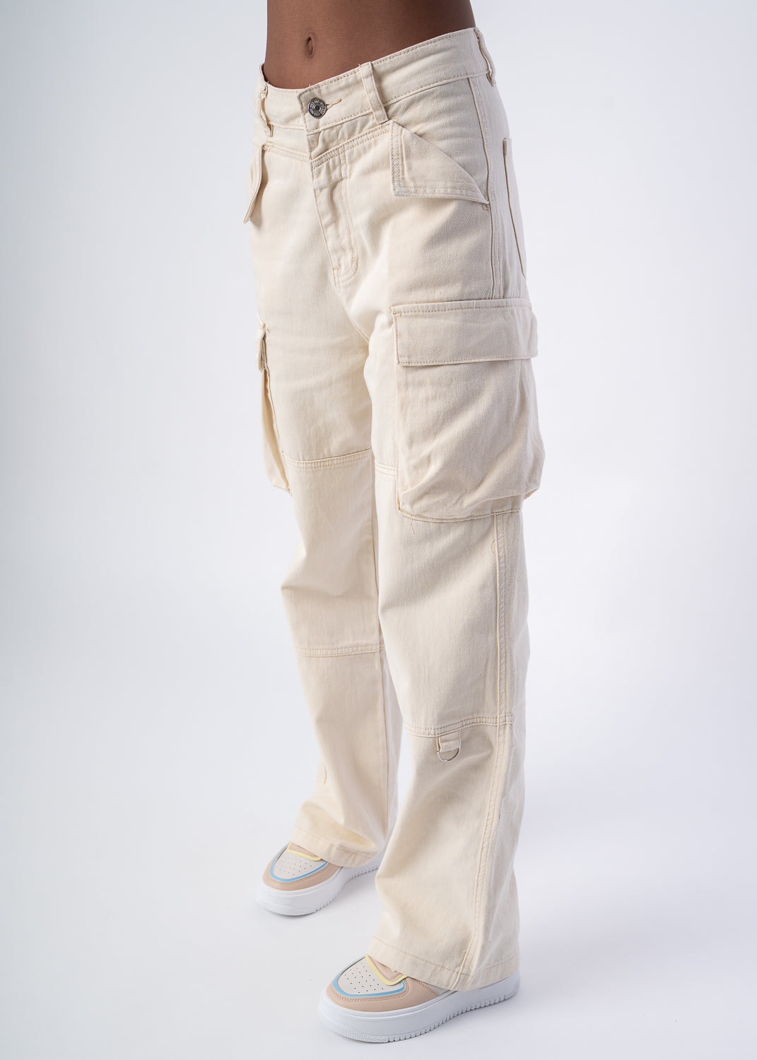 Creme cargohose Clearance